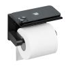 Toilet Paper Holder with Shelf, Fits Mega Rolls Size, Stainless Steel Rustproof Material, Wall Mounted with Screws and Double-Sided Tape