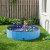 Children Swimming Pool Folding Blue Ã˜ 47.24 x 11.81 in