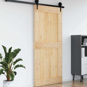 Door NARVIK Natural 39.37 x 82.68 in Solid Pine Wood