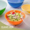 Mixing Bowls with Lids Set, 12 Piece Plastic Mixing Bowls Set, Nesting Mixing Bowl for Space Saving Storage, Ideal for Cooking, Baking