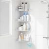 Plastic Shower Caddy Corner (For 90Â° Only), 4 Pack Adhesive Corner Shower Shelves for Bathroom Organizers and Storage, Crystal