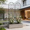 2 Pack Metal Garden Trellis 86.7" x 19.7" Rustproof Trellis for Climbing Plants Outdoor Flower Support Black