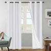 100% Blackout Curtains for Bedroom, 84 inch Length 2 Panels, Faux Linen Curtains with White Thermal Insulated Liner