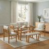 Small Farmhouse Solid Wood Kitchen Nook Dining Room Breakfast Nook Table Set for 6
