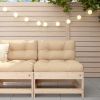 Middle Sofa with Cushions Solid Wood Pine