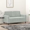 2-Seater Sofa Light Gray 47.2" Velvet