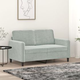 2-Seater Sofa Light Gray 47.2" Velvet