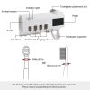 Wall Mounted Toothbrush Sanitizer Holder IR Induction UV Sanitization Rack with 4 Slots Toothpaste Dispenser for Bathroom