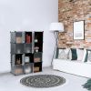 Cube Storage 12-Cube Closet Organizer Storage Shelves Cubes Organizer DIY Closet Cabinet with Doors White and Black Color RT