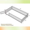 Twin Size Kids Wood Montessori Floor Bed with Door and Fence
