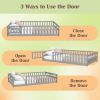 Twin Size Kids Wood Montessori Floor Bed with Door and Fence