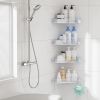 Plastic Shower Caddy Corner (For 90Â° Only), 4 Pack Adhesive Corner Shower Shelves for Bathroom Organizers and Storage, Crystal