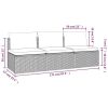 3-Seater Patio Sofa with Cushions Gray Poly Rattan