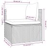 Patio Corner Sofa with Cushion Gray 22.4"x22.4"x22" Poly Rattan