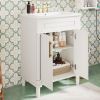 24" Bathroom Vanity with Integrated Ceramic Sink, Bathroom Cabinet with 2 Doors, Single Sink Bathroom Vanity for Small and Medium Restroom