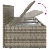 3-Seater Patio Sofa with Cushions Gray Poly Rattan
