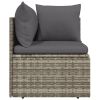 Patio Corner Sofa with Cushion Gray 22.4"x22.4"x22" Poly Rattan