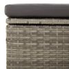 3-Seater Patio Sofa with Cushions Gray Poly Rattan