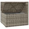 Patio Corner Sofa with Cushion Gray 22.4"x22.4"x22" Poly Rattan