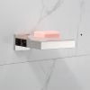 Bright Polishing Soap Dish Rust-Proof 304 Stainless Steel Square Soap Holder with Removable Dish Silver Bathroom Accessories Soap Dispenser KJ71507YIN