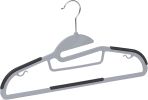 Space Saving Non-Slip Rubber Coated Plastic Hangers with 360Â° Swivel Hook, Thin, Gray, Pack of 50