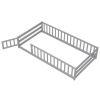 Twin Size Kids Wood Montessori Floor Bed with Door and Fence