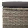 Patio Corner Sofa with Cushion Gray 22.4"x22.4"x22" Poly Rattan