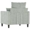 Sofa Chair Light Gray 23.6" Velvet