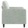 2-Seater Sofa Light Gray 47.2" Velvet