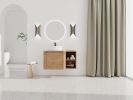 36'' Wall-Mounted Bathroom Vanity With Ceramic Art Sink, and Storage Shelves, Soft-Close Door, KD-Packing, Plywood