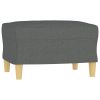 3-Seater Sofa with Footstool Dark Gray 70.9" Fabric