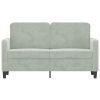 2-Seater Sofa Light Gray 47.2" Velvet