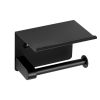 Toilet Paper Holder with Shelf, Fits Mega Rolls Size, Stainless Steel Rustproof Material, Wall Mounted with Screws and Double-Sided Tape