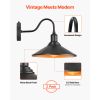 Outdoor Barn Light, 11.5 in Diameter, 2-Pack Farmhouse Gooseneck Light Fixture, Dusk to Dawn Exterior Wall Sconce, with Anti-Rust
