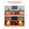 Outdoor Barn Light, 11.5 in Diameter, 2-Pack Farmhouse Gooseneck Light Fixture, Dusk to Dawn Exterior Wall Sconce, with Anti-Rust