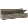 3-Seater Patio Sofa with Cushions Gray Poly Rattan