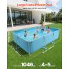 Frame Above Ground Swimming Pool, 118 x 78 x 30 in Rectangular Steel Metal Frame, Large Rectangle Outdoor Backyard Family Pool