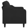 2-Seater Sofa Black 47.2" Fabric
