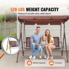 3-Seat Patio Swing Chair, Outdoor Patio Swing with Adjustable Canopy, Porch Swing with Armrests, Teslin Fabric and Alloy Steel Frame, for Balcony