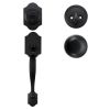 Front Door Handle and Deadbolt Set, Matte Black Front Door Lock Set with Interior Knob, Adjustable Hole Spacing Single Cylinder Handleset