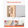 Sliding Barn Door, 36 x 84 inch, High-Strength MDF Panel and Glass, Barn Door with Hardware Kit, Water-Proof PVC Surface, Easy to Install, H-Frame