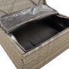 3-Seater Patio Sofa with Cushions Gray Poly Rattan