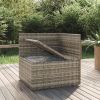 Patio Corner Sofa with Cushion Gray 22.4"x22.4"x22" Poly Rattan