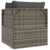 Patio Corner Sofa with Cushion Gray 22.4"x22.4"x22" Poly Rattan