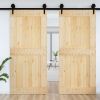 Door NARVIK Natural 39.37 x 82.68 in Solid Pine Wood