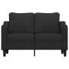 2-Seater Sofa Black 47.2" Fabric