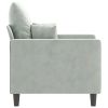 Sofa Chair Light Gray 23.6" Velvet