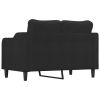 2-Seater Sofa Black 47.2" Fabric