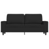 2-Seater Sofa Black 55.1" Fabric
