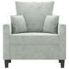 Sofa Chair Light Gray 23.6" Velvet